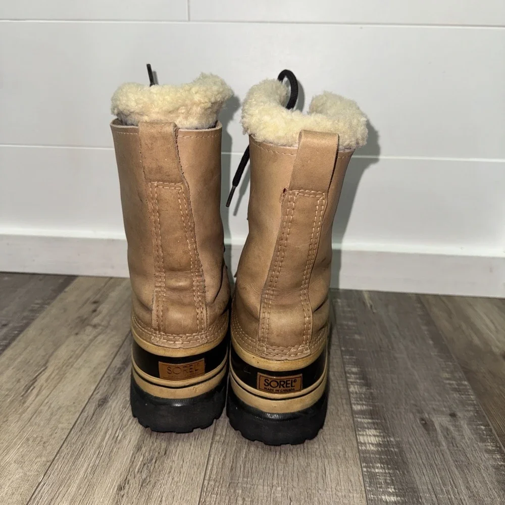 Vintage Sorel Men Caribou Boots Size 10 Canada Kaufman Wool Liners Winter Snow